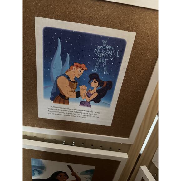Disney Handmade Custom Pin Board Hercules And Megora From Little Golden Books - Picture 1 of 6